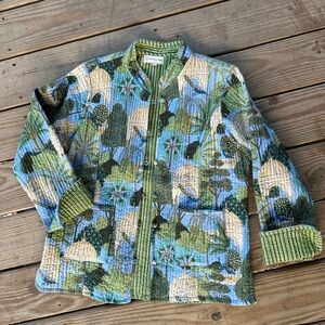 Handmade Quilted Jacket • Thailand • Block Print • Lightweight Coat